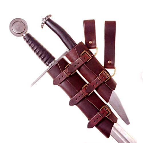 Kitabetty Porta Espada de Cuero, Rana Espada de Cuero Retro Medieval Soporte de cinturón de Espada de Cuero Ajustable Funda Protectora de Espada Ajustable Accesorios de Cosplay(Excluyendo Espadas)