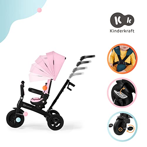 kk KinderKraft Triciclo Evolutivo Twipper, Asiento Giratorio 360 Grados, 9 Meses A 5 Años, Krtwip00pnk0000, Color Rosado