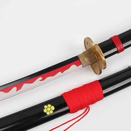 kljhld Espada de Anime de bambú Espada de Cosplay, Espada de Roronoa Zoro Ame no Habakiri Espada Katana Negra 103 cm / 40 Pulgadas