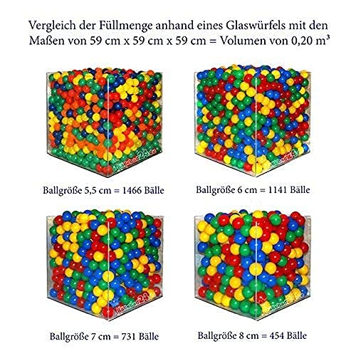 koenig-tom 400 Unidades 6 cm Pelotas para niños Bällebad Babybälle Plastikbälle sin plastificantes (TÜV Test Report de noviembre / 2012)