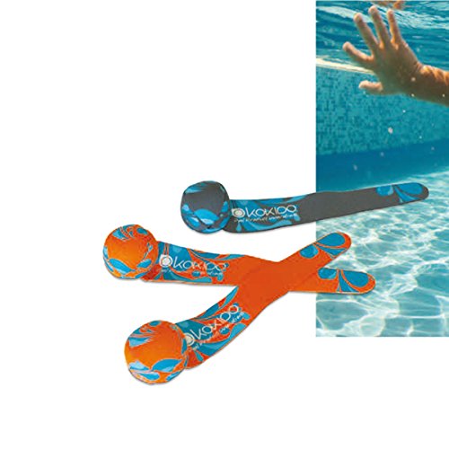 KOKIDO K561CBX - Set de 3 Serpetinas Buceo Neopreno Resistente al Agua Diseño Azul y Naranja Para la Piscina o Playa para Niños y Niñas Mayores de 3 Años