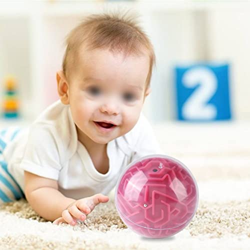 Laberinto mágico Ball Toy para niños Adultos Mini Puzzle Idea e Inteligencia Laberinto Game Interesante Desafío Regalo Infantil Presente(Rojo Rosado)