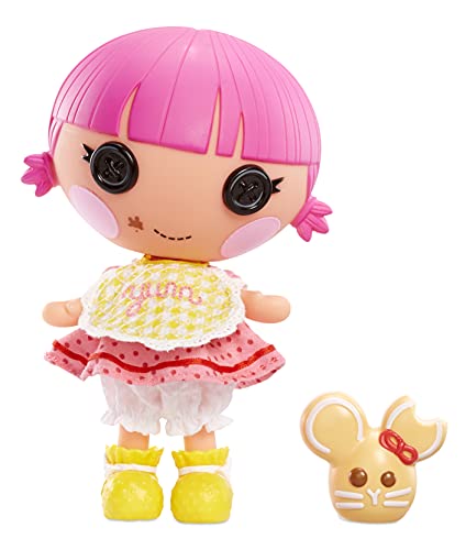 Lalaloopsy Littles Doll Muñeca Sprinkle Spice Cookie con Ratón - Muñeca Pastelera de 18cm con Vestido Amarillo y Rosa y zapatos removibles