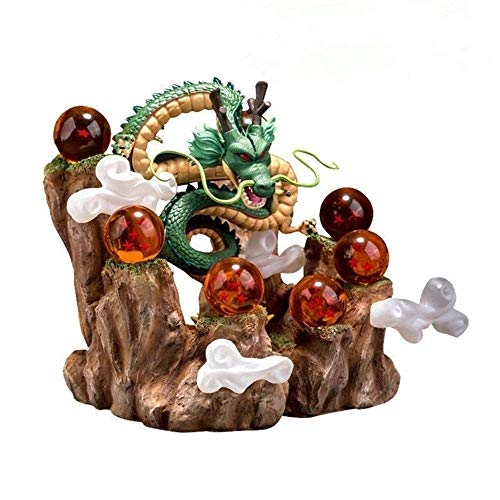Laoji Juego completo de figuras de acción de Dragon Ball Shenron, bolas de 7 x 3,5 cm y 16 cm de dragón y base de montaña