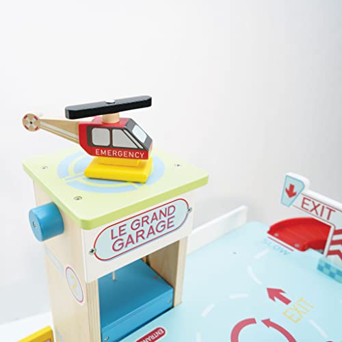 Le Toy Van - icónico Garaje de madera Le Grand Garaje | Juguete de rol de vehículos para niños y niñas - A partir de +3 años