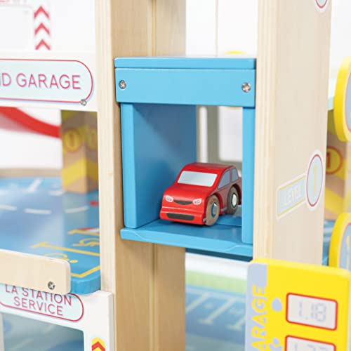 Le Toy Van - icónico Garaje de madera Le Grand Garaje | Juguete de rol de vehículos para niños y niñas - A partir de +3 años