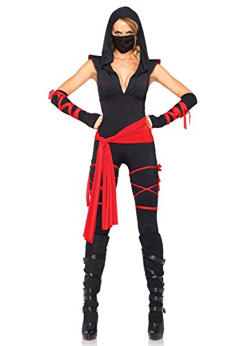 Leg Avenue Disfraz Piezas El 5 Deadly Ninja Negro / Rojo Grande