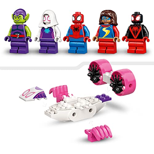 LEGO 10784 Marvel Spidey y Su Superequipo Cuartel General Arácnido de Spider-Man, Juguete para Niños 4 Años con Miles Morales