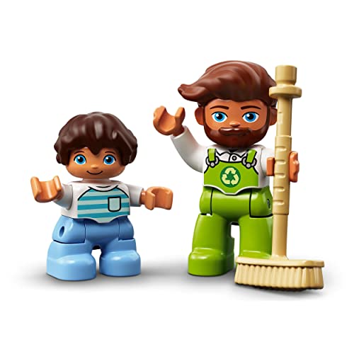 LEGO 10945 Duplo Town Camión de Residuos y Reciclaje, Carro de Basura, Juguete Educativo +2 años, Juegos para Bebés