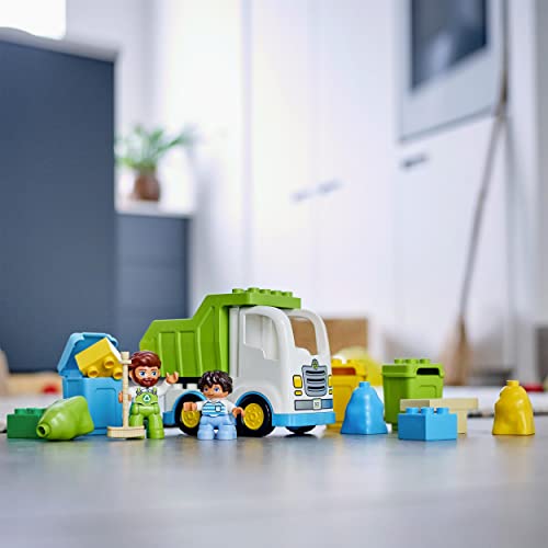 LEGO 10945 Duplo Town Camión de Residuos y Reciclaje, Carro de Basura, Juguete Educativo +2 años, Juegos para Bebés