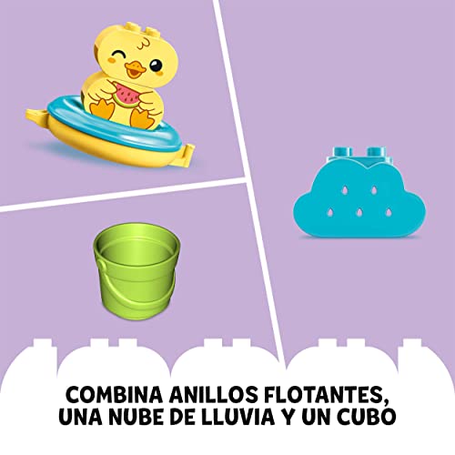 LEGO 10965 DUPLO Diversión en el Baño: Tren de los Animales Flotante, Juguete para Bebés y Niños +1.5 Año con Pato, Juegos para la Bañera