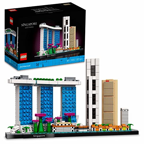 LEGO 21057 Architecture Singapur Set de Construcción Creativa para Adultos, Maqueta para Construir, Colección de Ciudades