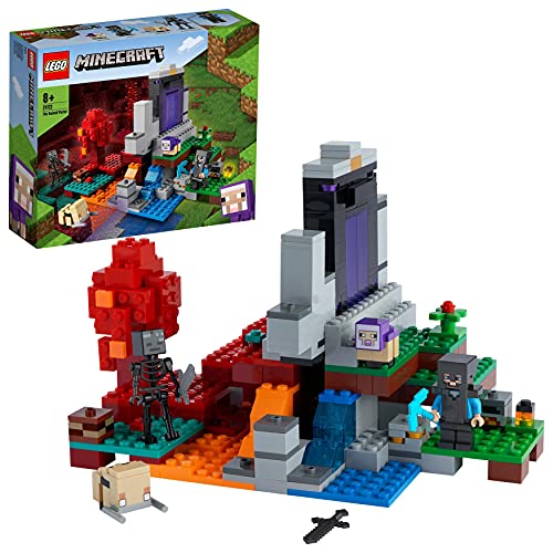 Lego 21172 Minecraft El Portal En Ruinas Juguete De Construcción + 21171 Minecraft El Establo De Los Caballos, Juguete para Niños De 8 Años Y Más con Caballos, Granja Y Mini Figuras