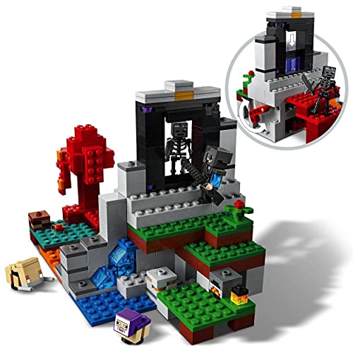 Lego 21172 Minecraft El Portal En Ruinas Juguete De Construcción + 21171 Minecraft El Establo De Los Caballos, Juguete para Niños De 8 Años Y Más con Caballos, Granja Y Mini Figuras
