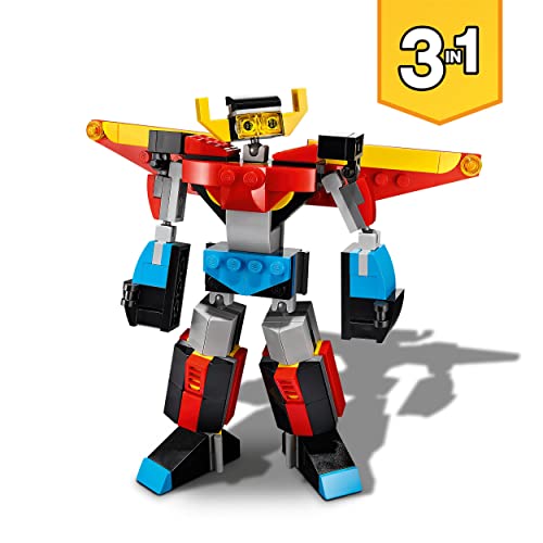 LEGO 31124 Creator Robot Invencible 3 en 1 con Modelos de Dragón y Avión de Juguete Creativos, Set de Construcción con Ladrillos para Niño de 7 Años