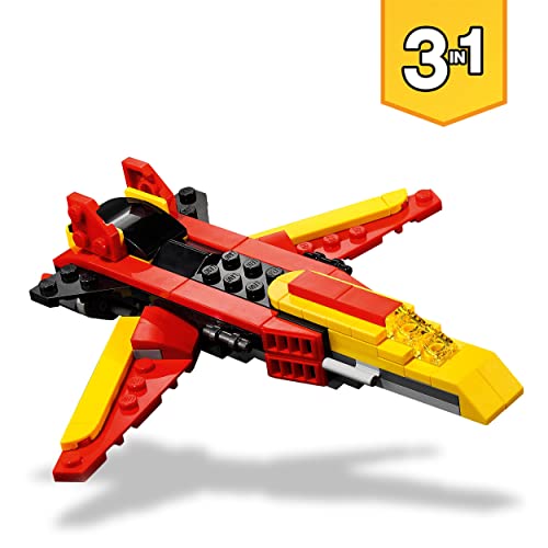 LEGO 31124 Creator Robot Invencible 3 en 1 con Modelos de Dragón y Avión de Juguete Creativos, Set de Construcción con Ladrillos para Niño de 7 Años