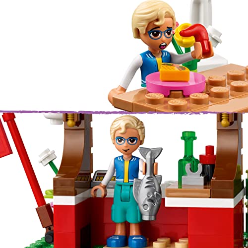 LEGO 41701 Friends Mercado de Comida Callejera, Set con Camión de Tacos y Bar de Batidos de Juguete con Mini Muñeca y Gatito