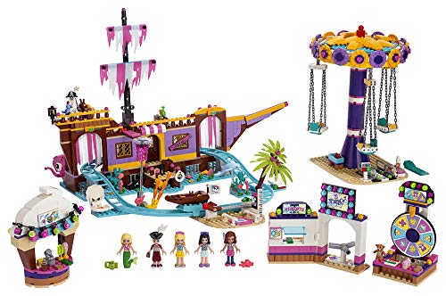 LEGO Friends Heartlake City Amusement Pier 41375 Toy Rollercoaster Building Kit with Mini Dolls and Toy Dolphin, Build and Play Set includes Toy Carousel, Ticket Kiosk and more, New 2019 (1251 Pieces)