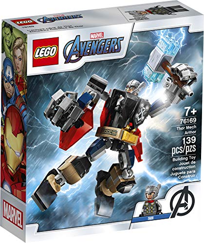 LEGO Marvel Avengers Classic Thor Mech Armor 76169 Cool Thor Hammer Playset; Superhero Building Toy for Kids, New 2020 (139 Pieces)