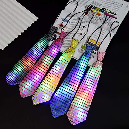 Leikance - Corbata de flash con luces LED brillantes y brillantes, para decoración de fiestas