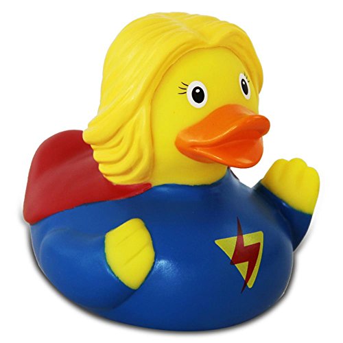 Lilalu Pato de Goma Pato del baño Flotante Pato Pato Recoger de Halloween Corona superhéroe: Tipo: Pato Superwoman