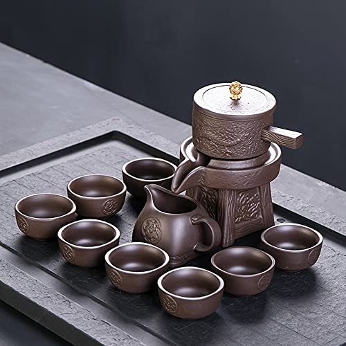 LINOC Juego de té semiautomático de molienda de Piedra de Arcilla púrpura, Juego de té de Kung Fu   Creativo. Suministros creativos para la Ceremonia del té