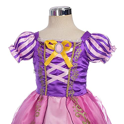Lito Angels Disfraz de Princesa Rapunzel Vestido para Niña, Talla 6 años, Morada