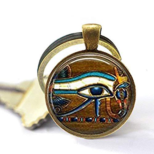 Llavero de azulejos de cristal, ojo de Horus, llavero de azulejos de cristal, colgante de azulejo, llavero egipcio, llavero de Horus