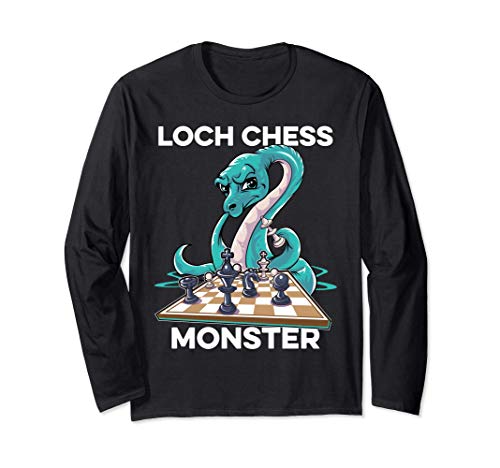 Loch Chess Monster Nessie Loch Ness Monster Chess Pun Manga Larga