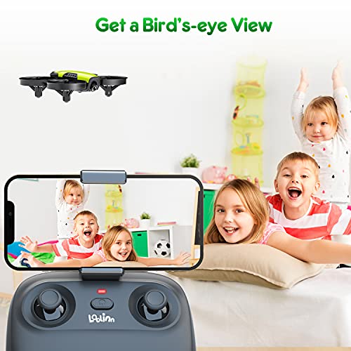Loolinn | Drones con Camara para Niños - Mini Drone Cuadricóptero, Dron con Cámara Ajustable / FPV Transmisión en Tiempo Real Fotos y Videos / Incluye Tres Baterías (Idea para Regalo)