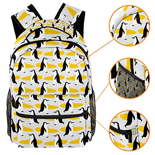 LORVIES - Mochila de hombro con diseño de pingüino para surf, estilo casual, para la escuela, estudiantes