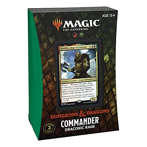 Magic: The Gathering - Baraja de Cartas Aventuras en los Reinos Olvidados - Commander Deck - Furia Dracónica (Rojo-Verde)
