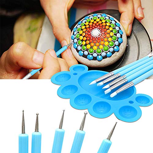 Mandala Dotting Tools, 35pcs Rocas Mandala Kit de plantillas de pintura Pinceles con bandeja de pintura para pintar colorear Dibujo y Dibujo Arte Suministros (35 piezas)