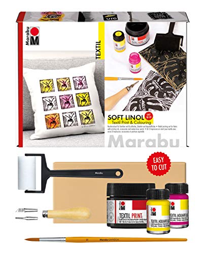 Marabu- Juego de impresión Lino, Multicolor (MR1703000000081)