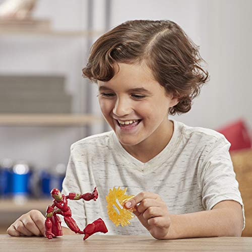 Marvel Avengers Bend and Flex - Figura Flexible de Iron Man de 15 cm con Accesorio - para niños de 4 años en adelante