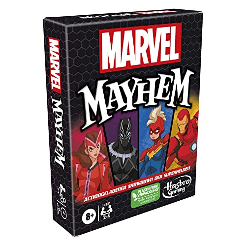 Marvel Mayhem - Juego de Cartas con superhéroes de Marvel, Juego Familiar a Partir de 8 años, Juego Educativo rápido y fácil