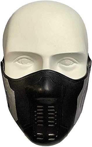 Máscara de soldado de invierno Bucky Barnes James Buchanan Superhéroe Latex Cosplay Halloween Accesorio de disfraz Negro