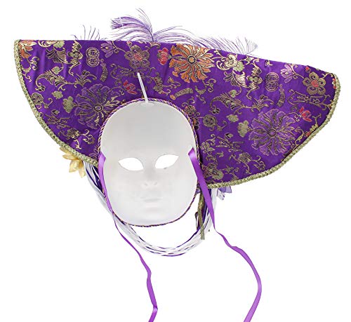 Máscara Veneciana del Bufón de Modelo Vintage Mujer para Carnaval Halloween Navidad Cosplay Fiesta Bola de Fantasía (Morado)