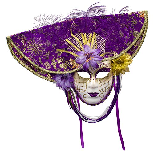 Máscara Veneciana del Bufón de Modelo Vintage Mujer para Carnaval Halloween Navidad Cosplay Fiesta Bola de Fantasía (Morado)