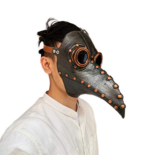MeiLiu Máscara Facial de Halloween, Doctor de la Peste Máscara Accesorios de Halloween Disfraz Steampunk Gótico Cosplay Máscara de pájaro Retro