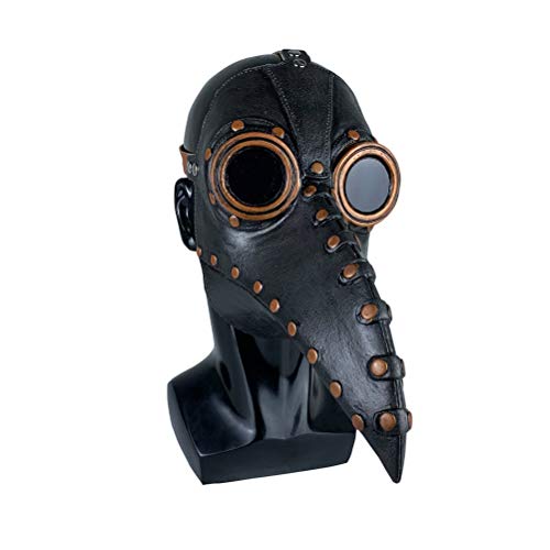 MeiLiu Máscara Facial de Halloween, Doctor de la Peste Máscara Accesorios de Halloween Disfraz Steampunk Gótico Cosplay Máscara de pájaro Retro