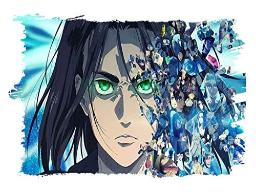 MERCHANDMANIA Pack con 3 Fundas Bolsa Multiusos Shingeki no Kyojin Final Eren Anime Gafas Dados rol Personalizada Color.
