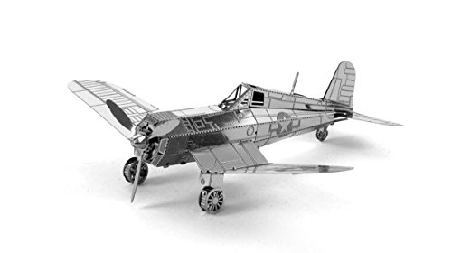 Metal Earth Puzzle 3D Avión F4U Corsair. Rompecabezas De Metal De Aviación. Maquetas Para Construir Para Adultos Nivel Moderado De 11.5 X 9.5 X 3.8 Cm