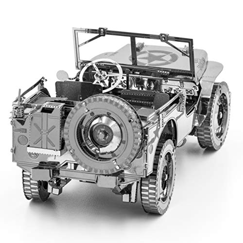 Metal Earth Puzzle 3D Coche Willys Overland. Rompecabezas De Metal De Vehículos. Maquetas Para Construir Para Adultos Nivel Desafiante De 9.65 X 3.81 X 4.06 Cm
