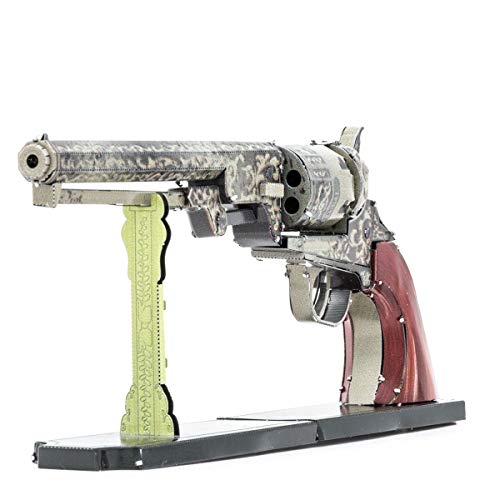 Metal Earth Puzzle 3D Revolver Pistola . Rompecabezas De Metal De Lejano Oeste . Maquetas Para Construir Para Adultos Nivel Desafiante De 15 X 2.2 X 6.2 Cm