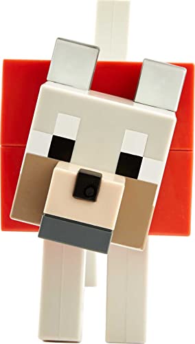 Minecraft Dungeons Lobo Figura de fusión, cofre con juguete con accesorios, regalo para niños +6 años (Mattel GVV16)