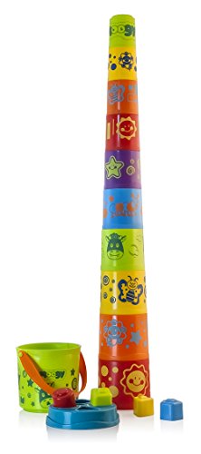 Miniland- Giantte Moogy Apilable Gigante para bebés y niños. La Torre alcanza 95cm, Multicolor (96285)