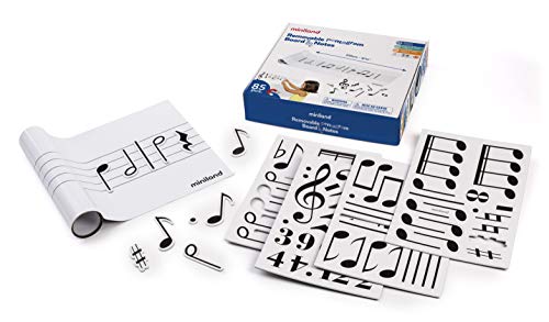 Miniland- Romovable Pentagram Board & Notes Pizarra removible con Notas Musicales magnéticas, 120cm x 30cm (94120)
