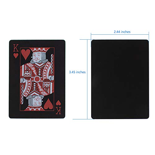 Mizio Tarjetas de Juego de póquer de plástico Resistente al Agua, Color Negro, para póquer o Mesa (54 Piezas), Rojo/Negro