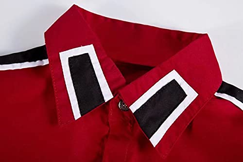 Moda MJ Professional Cosplay Danza Camisa para Hombre Estilo Michael J CTE Danza Camisa para MJ Fans Espectáculo de imitación Camisas Casual Hombre Blanca en Colores Rojos